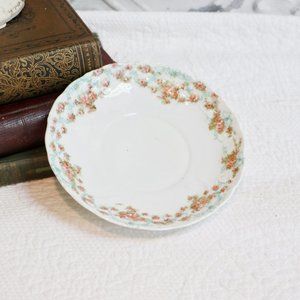 Vintage Pink Rose & Blue Trim Saucer